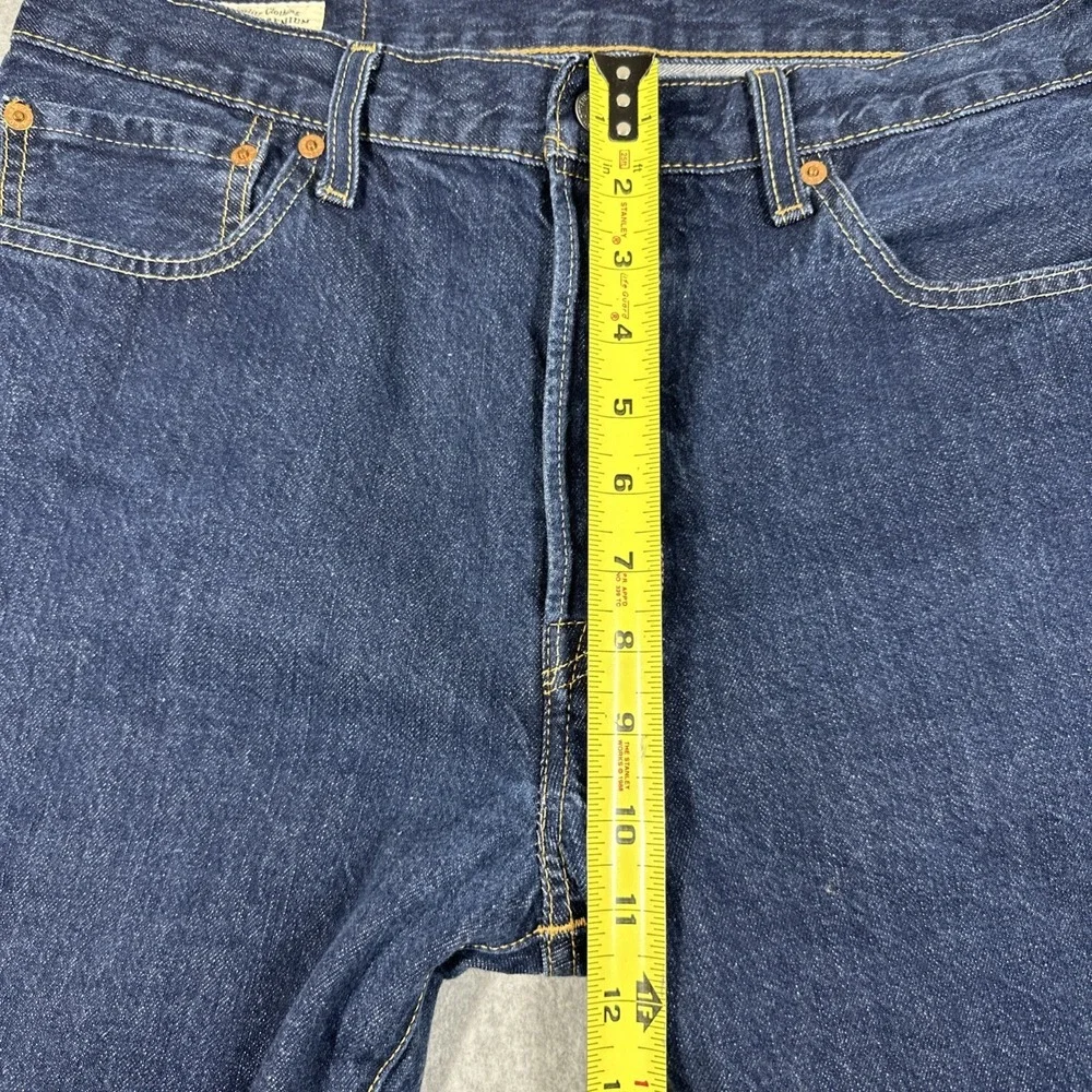 Levi's 501 Men's Big E Premium Jeans Button Fly Dark Wash Leather Patch 34x32